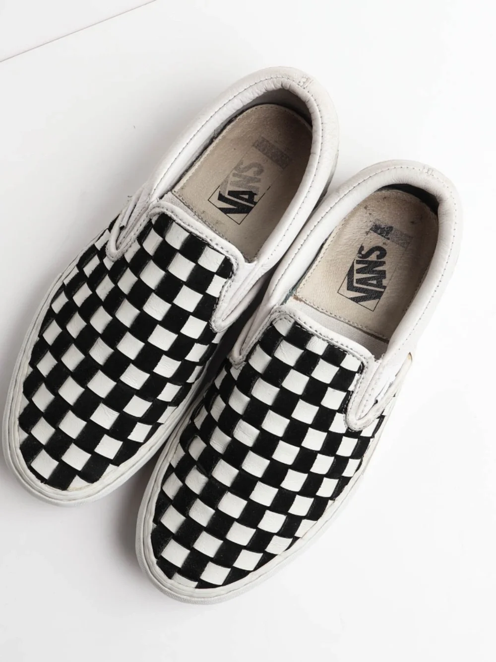 Super Rare Vans x Barneys New York OG LX Woven Leather Checker Slip On 2015